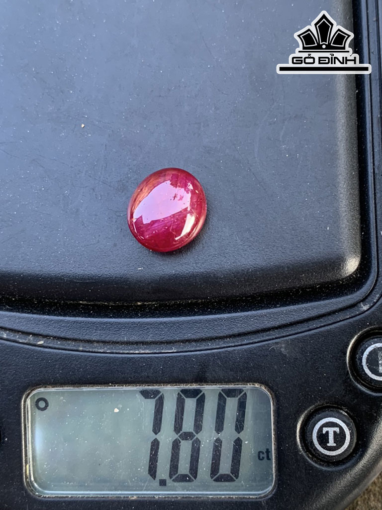 Viên Đá Ruby Lục Yên Đỏ Huyết Sao Cánh Nhung 7,8cts