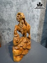 Tượng Nhất Dương Kim Tiền Gỗ Ngọc Am Cao 45 Ngang 38 Sâu 14 (cm)