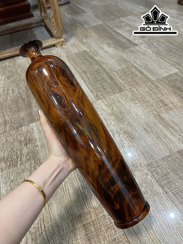 Lọ Lục Bình Gỗ Trắc Cao 39 Đường Kính 9 (cm)