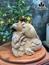 Tượng Chuột Phong Thủy Gỗ Ngọc Am Cao 30 Ngang 33 Sâu 19 (cm)