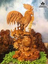 Tượng Gia Đình Gà Gỗ Hương  Cao 90 Rộng 65 Dày 35 (cm)