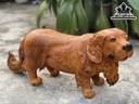 Tượng Chó Gỗ Hương Cao 27 Ngang 58 Sâu 17 (cm)