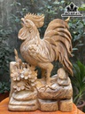 Tượng Nhất Kê Gỗ Ngọc Am Cao 56 Ngang 38 Sâu 20 (cm)