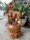 Tượng Nhất Dương Tài Lộc Gỗ Hương Cao 69 Ngang 36 Sâu 26 (cm)