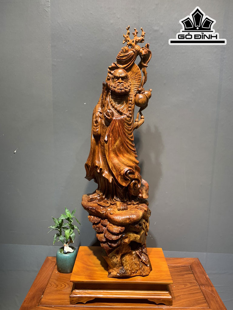 Tượng Đạt Ma Sư Tổ Gỗ Hương Cao Cả Kỷ 107 Ngang 40 Sâu 32 (cm)