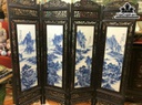Bộ Bình Phong Sơn Thủy Vẽ Tràm Gốm Tàu Cao 200 Ngang 195 (cm)