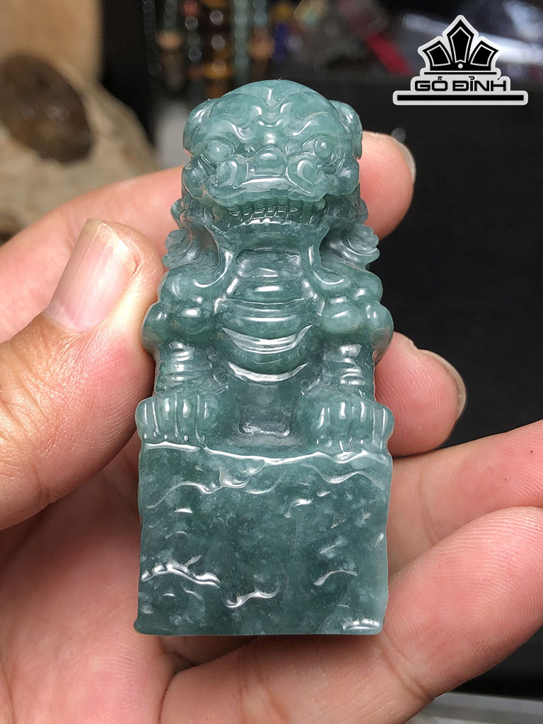 Ấn Sư Tử Đá Cẩm Thạch Cao 62 Ngang 28,6 Sâu 28 (mm) 108g