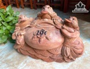 Tượng Tam Cóc Ngậm Tiền Gỗ Hương Cao 38 Ngang 55 Sâu 30 (cm)