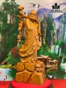 Tượng Đạt Ma Sư Tổ Gỗ Ngọc Am Cao 103 Ngang 45 Sâu 32 (cm)