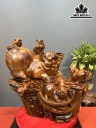 Tượng Gia Đình Heo Gỗ Hương Cao 64 Ngang 65 Sâu 45 (cm)