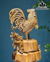 Tượng Nhất Kê Tài Lộc Gỗ Ngọc Am Cao 77 Ngang 43 Sâu 22 (cm)