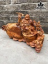 Tượng Phật Di Lặc Nhị Phúc Gỗ Nu Hương Cao 40 Ngag 59 Sâu 30 (cm)