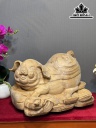 Tượng Heo Gỗ Ngọc Am Cao 28 Ngang 45 Sâu 33 (cm)