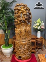 Tượng Phúc Lộc Thọ (Tam Đa) Gỗ Ngọc Am Cao 148 Ngang 44 Sâu 20 (cm)