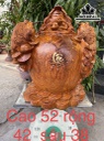 Tượng Tam Cóc Trấn Chum Tiền Gỗ Hương Cao 52 Ngang 42 Sâu 38 (cm)