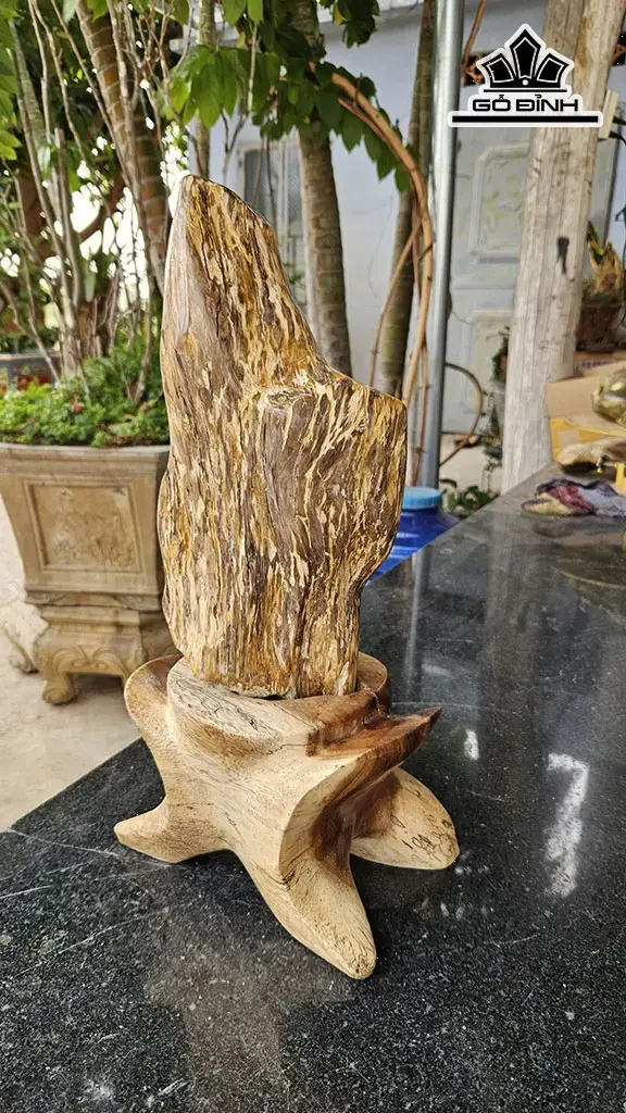 Tác Phẩm Gỗ Hóa Thạch Vân Đẹp Cao 41 Ngang 15 (cm) 5kg