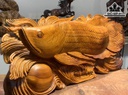 Tượng Cá Kim Long Gỗ Hương Cao 28 Ngang 68 Sâu 12 (cm)
