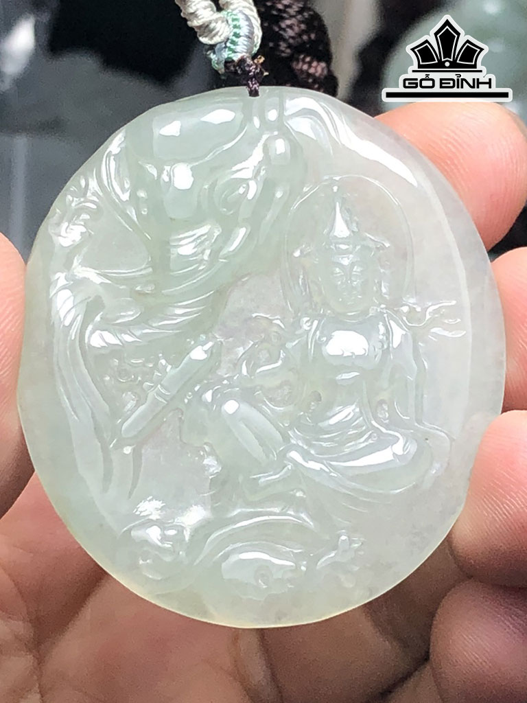 Mặt Dây Chuyền Phổ Hiền Đá Cẩm Thạch Cao 50 Ngang 44,3 Sâu 5,5 (mm) 22g