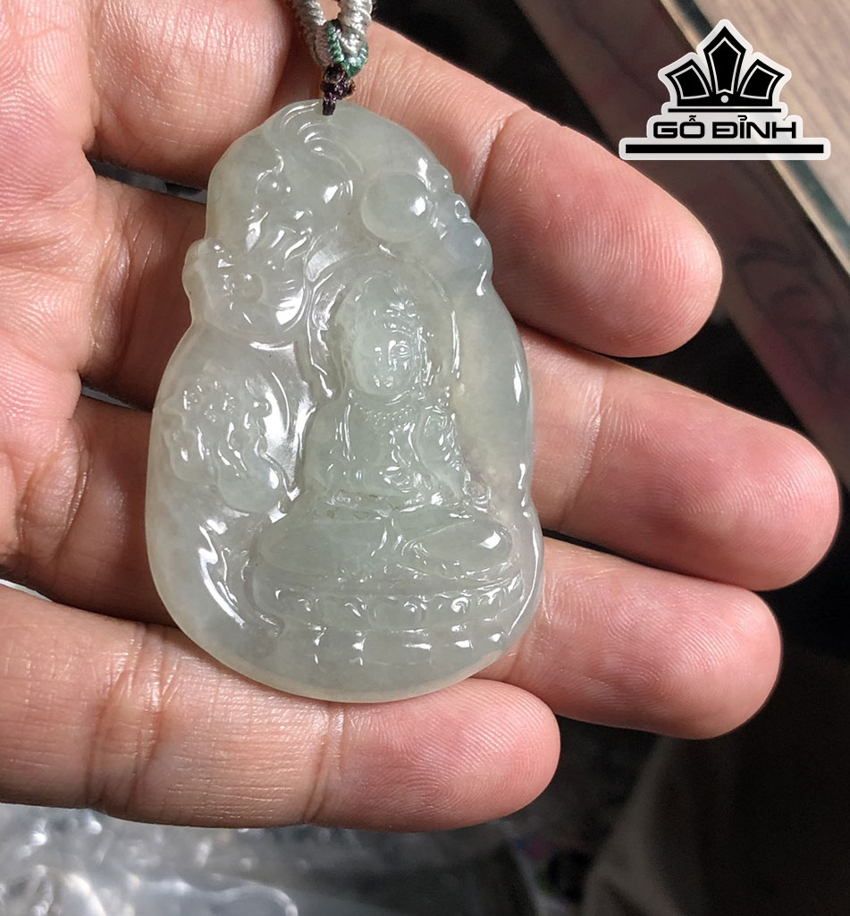 Mặt Dây Chuyền Phổ Hiền Đá Cẩm Thạch Cao 53,8 Ngang 35,6 Sâu 6,2 (mm) 22g