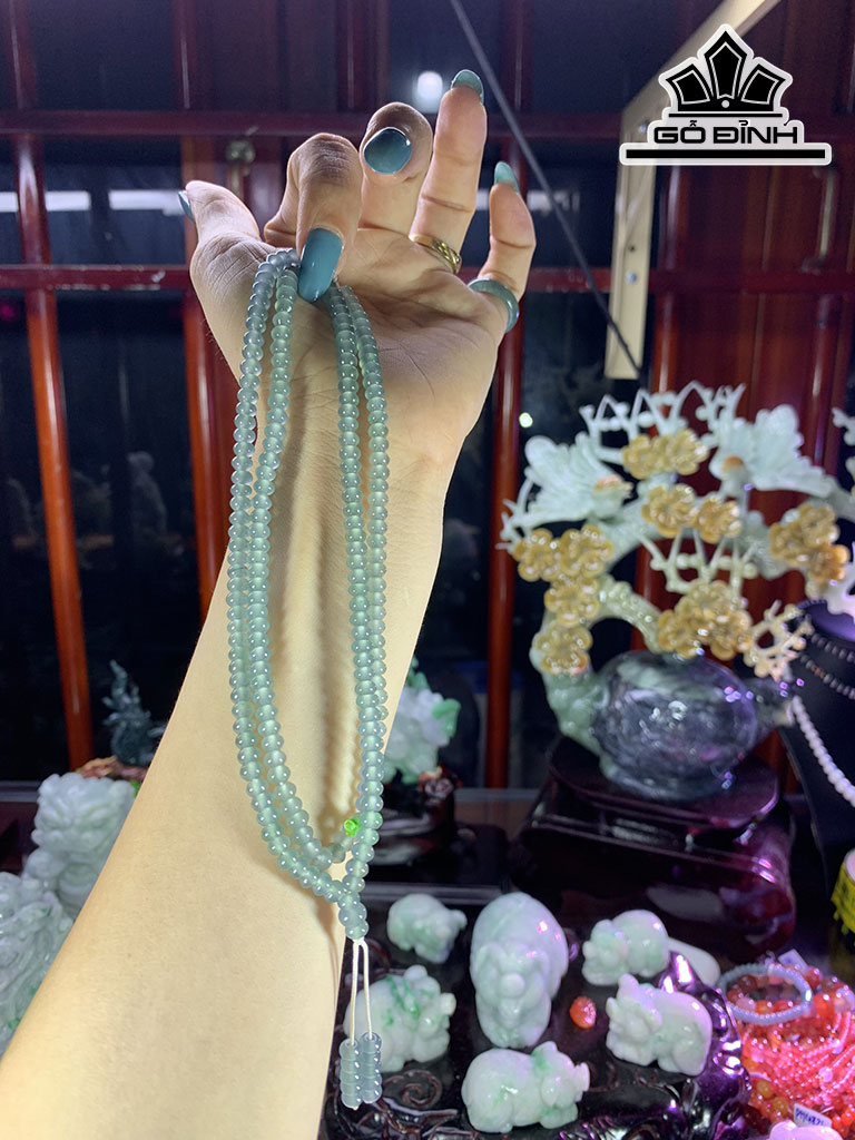 Chuỗi Băng Lam Thiên Không Đá Cẩm Thạch Đường Kính Hạt 5 (mm) 34,3g