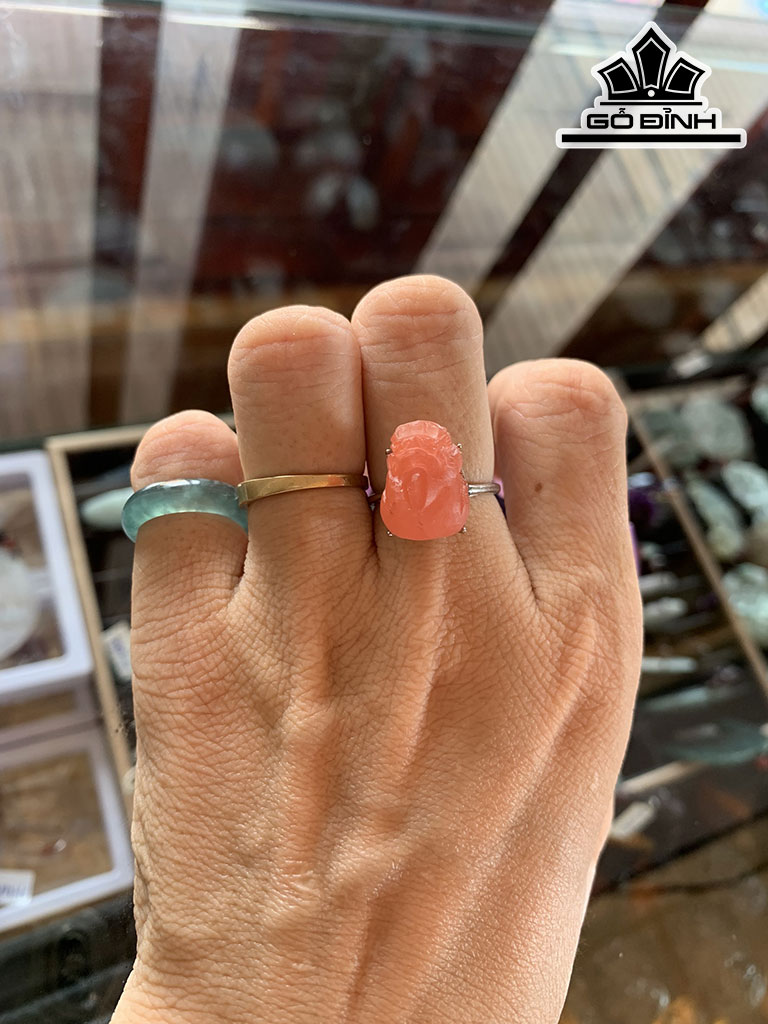 Mặt Dây Chuyền Tỳ Hưu Đá Mã Não Nam Hồng Cao 15 Ngang 11,4 Sâu 10,1 (mm) 4,3g