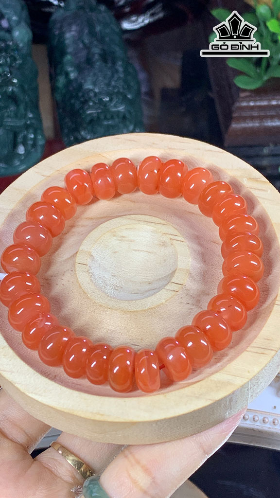 Vòng Tay Bánh Xe Đá Mã Não Nam Hồng Đường Kính Hạt 11,9 (mm) 41,2g