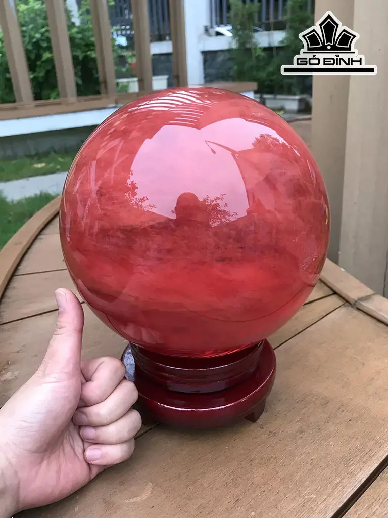Bi Cầu Thủy Tinh Đỏ Đường Kính Hạt 18 (cm) 8,5kg
