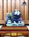 Tác Phẩm Phong Cảnh Đá Flourite Cao 32 Ngang 29 (cm) 6,9kg Riêng Đá Cao 19 Nganng 23 (cm) 5,8kg
