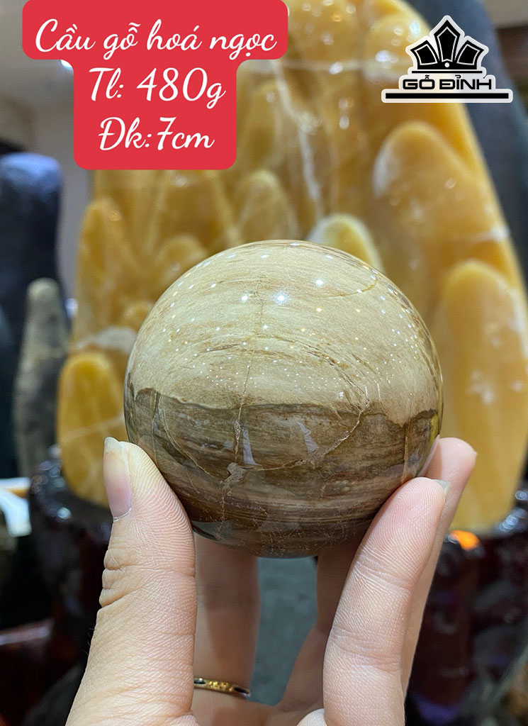 Bi Cầu Gỗ Hóa Ngọc Đường Kính 7 (cm) 480g