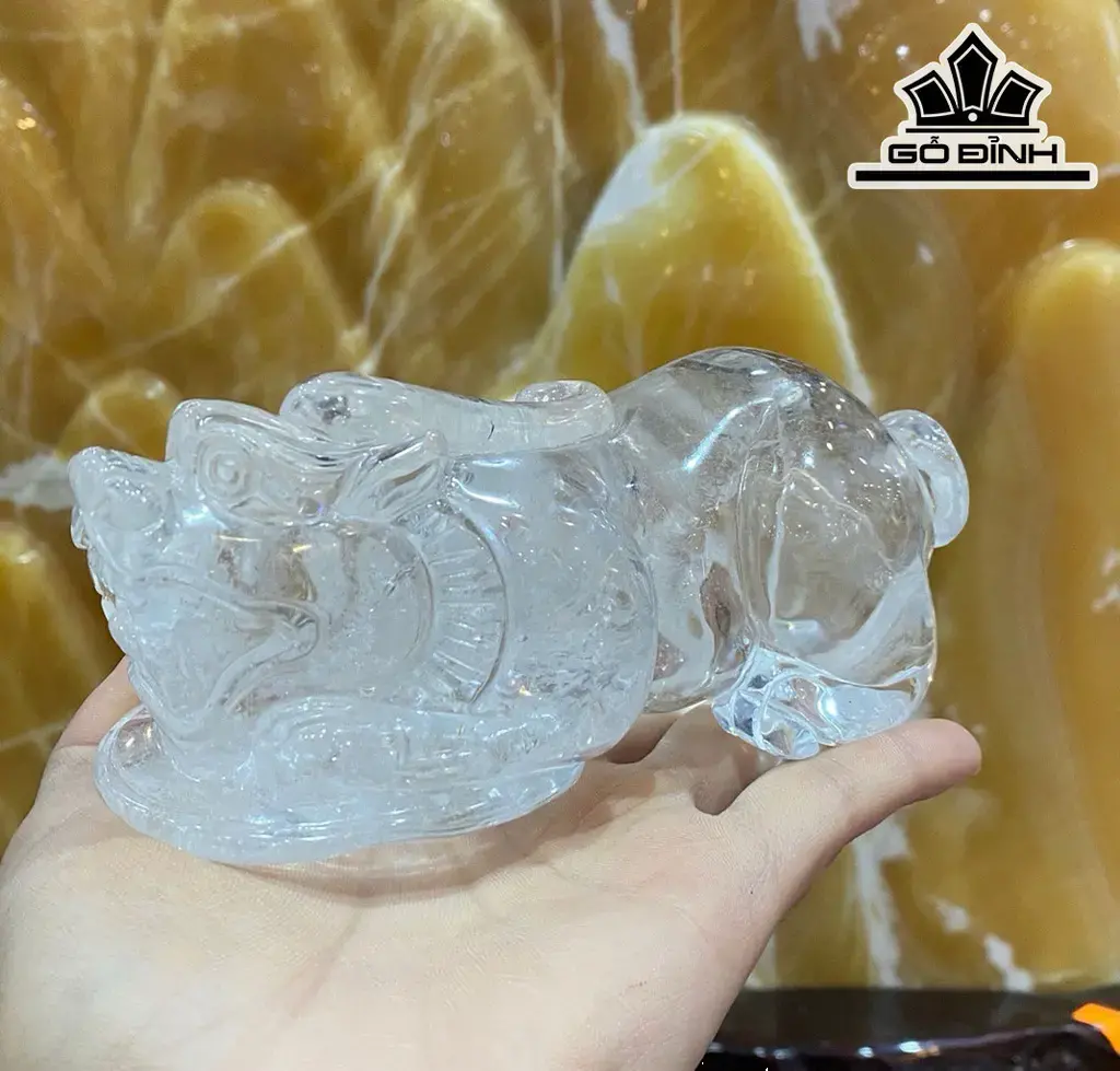 Tì Hưu Đá Thạch Anh TranwgsCao 14 Ngang  8 Sâu 7 (cm) 874g