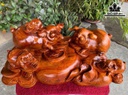 Tượng Gia Đình Heo Gỗ Hương Cao 27 Ngang 62 Sâu 36 (cm)