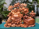 Tượng Phật Di Lặc Nhất Phúc Vác Đào Gỗ Hương Cao 50 Ngang 65 Sâu 20 (cm)
