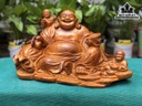 Tượng Phật Di Lặc Nhị Phúc Gỗ Hương Cao 29 Ngang 52 Sâu 33 (cm)