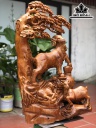 Tượng Tam Dương Đứng Gốc Tùng Gỗ Hương Cao 79 Ngang 50 Sâu 30 (cm)