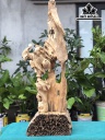 Tượng Tế Công Gỗ Lũa Dổi Cao 99 Ngang 37 Sâu 22 (cm)