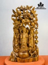 Tượng Phúc Lộc Thọ (Tam Đa) Gỗ Ngọc Am Cao 85 Ngang 48 Sâu 25 (cm)