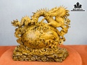 Tượng Rồng ( Nhất Long) Gỗ Nu Ngọc Am Cao 40 Ngang 45 Sâu 18 (cm)