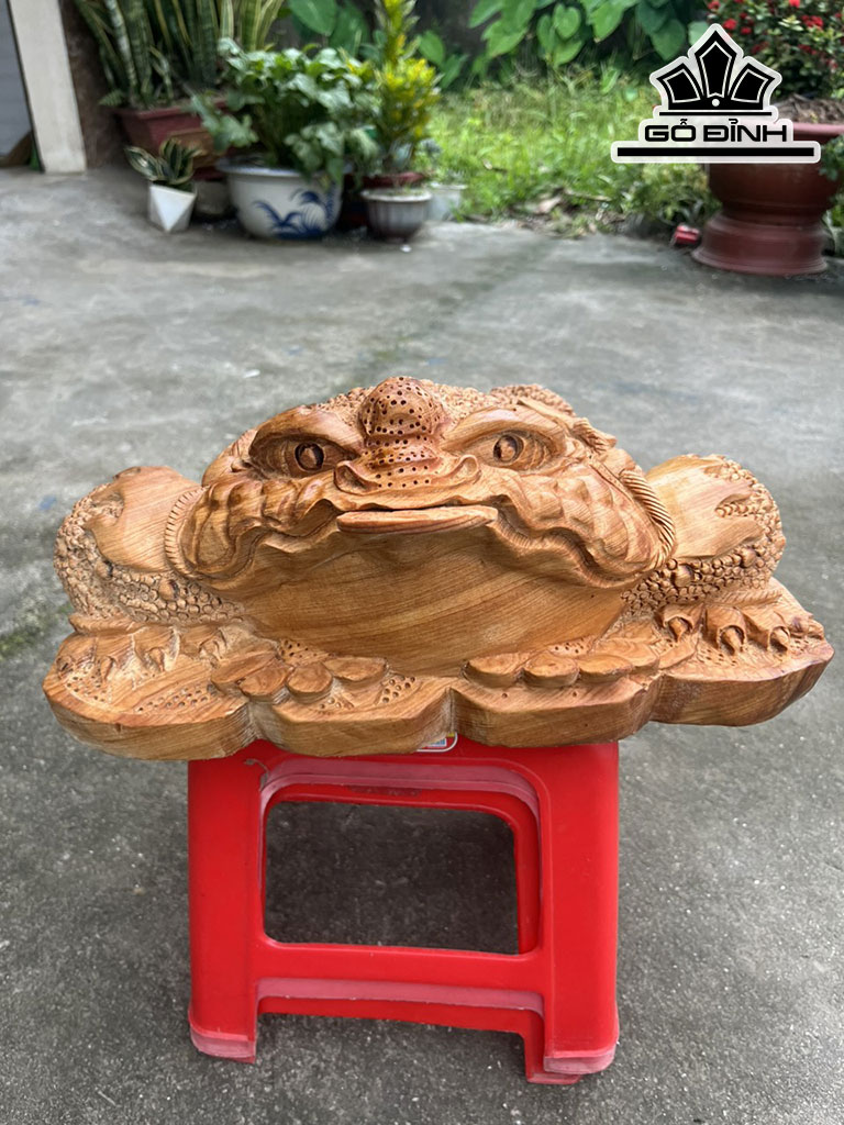 Tượng Thiềm Thừ Gỗ Ngọc Am Cao 16 Ngang 38 Sâu 26 (cm)