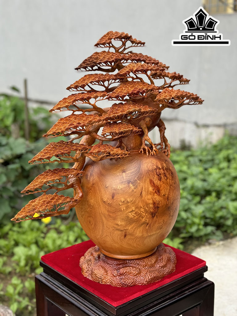 Bình Tùng Gỗ Nu Hương Cao 72 Ngang 65 Sâu 30 (cm)