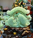 Tác Phẩm Song Ngư Uyên Ương Đá Serpentine Cao 38 Ngang 36 Sâu 14 Riêng Đá Cao 34 Ngang 26 Sâu 8 (cm)