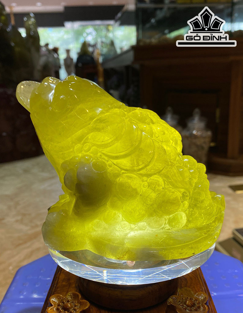 Thiềm Thừ Đá Thạch Anh Vàng Cao 17,5 Ngang 11 Sâu 10 (cm) 1,69kg
