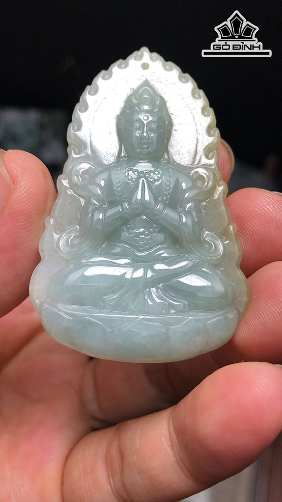 Mặt Dây Chuyền Quan Âm Đá Cẩm Thạch Cao 57 Ngang 36,6 Sâu 5,2 (mm) 16g