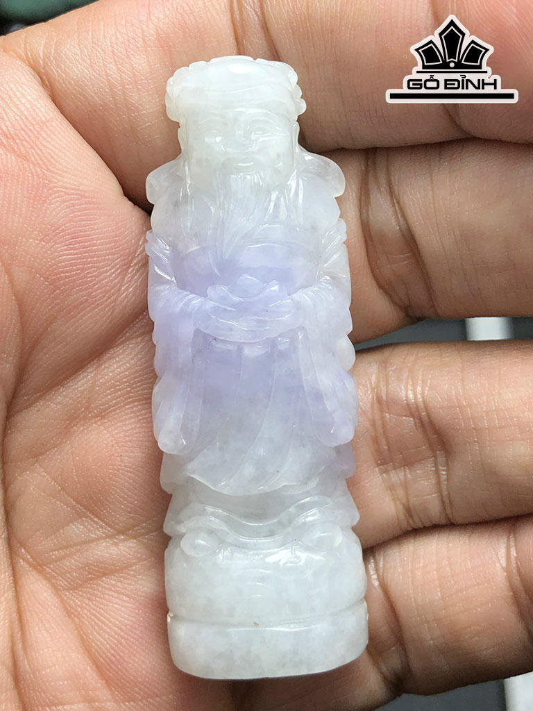 Tác Phẩm Thần Tài Đá Cẩm Thạch Cao 56 Ngang 19 Sâu 12,6 (mm) 26g