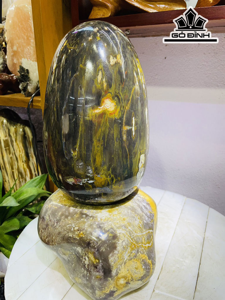 Tác Phẩm Quả Trứng Gỗ Hóa Ngọc Cao 34 Đường Kính 15 (cm) 12,8kg