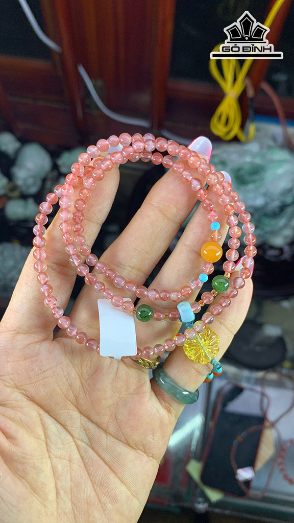 Chuỗi Đá Mã Não Nam Hồng Đường Kính 4,3 (mm) 15,7g