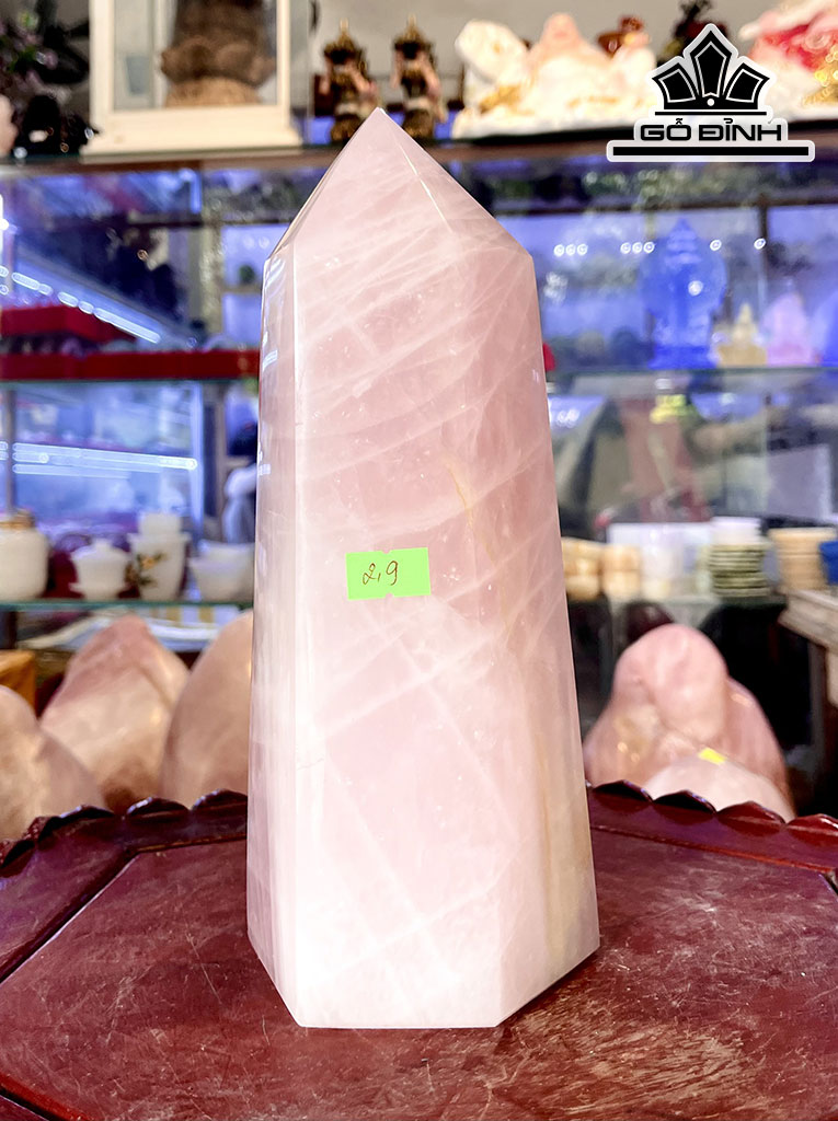Trụ Đá Thạch Anh Hồng Cao 25 Ngang 10 (cm) 2,9kg