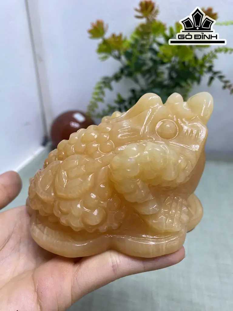 Thiềm Thừ Đá Ngọc Hoàng Long Cao 11 Ngang 8 Sâu 6,8 (cm)