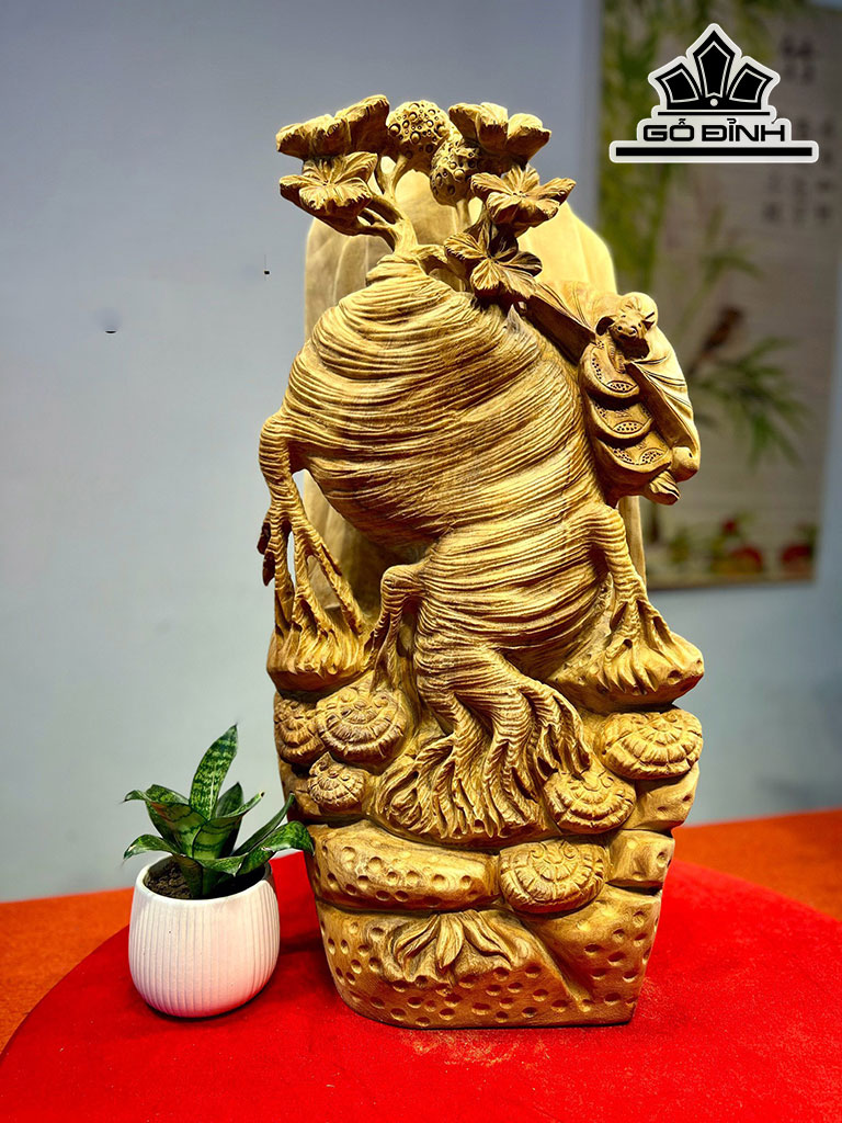 Nhân Sâm Nhất Phúc Gỗ Ngọc Am Cao 60 Ngang 35 Sâu 24 (cm)