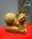 Tượng Heo Gỗ Ngọc Am Cao 20 Ngang 30 Sâu 20 (cm)