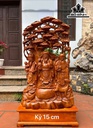 Tượng Phúc Lộc Thọ (Tam Đa) Gỗ Ngọc Am Cao 98 Ngang 50 Sâu 21 (cm)